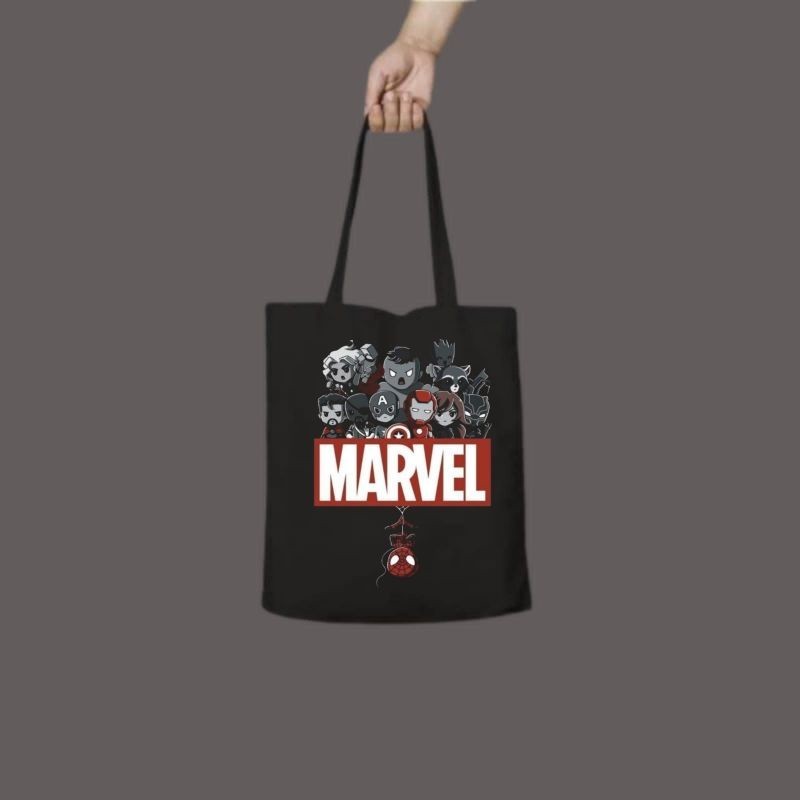 tote bag MARVEL / tote bag resleting / tote bag pria / tote bag wanita / tas tote bag distro / toteb