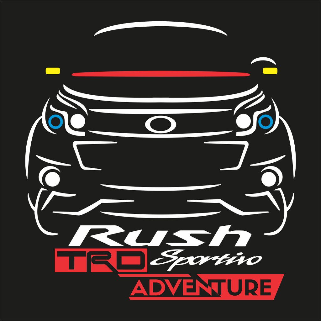 Stiker Mobil logo All New Rush Trd Sportivo Adventure Terbaru komunitas rush