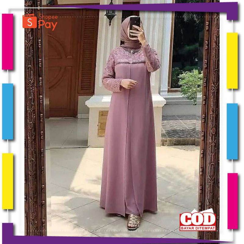 BAHAN ADEM HALUS TEBAL // PALING MURRAH - LUCIA DRESS MAXY PREMIUM MATERIAL MODEL TERBARU SIMPLE MOD