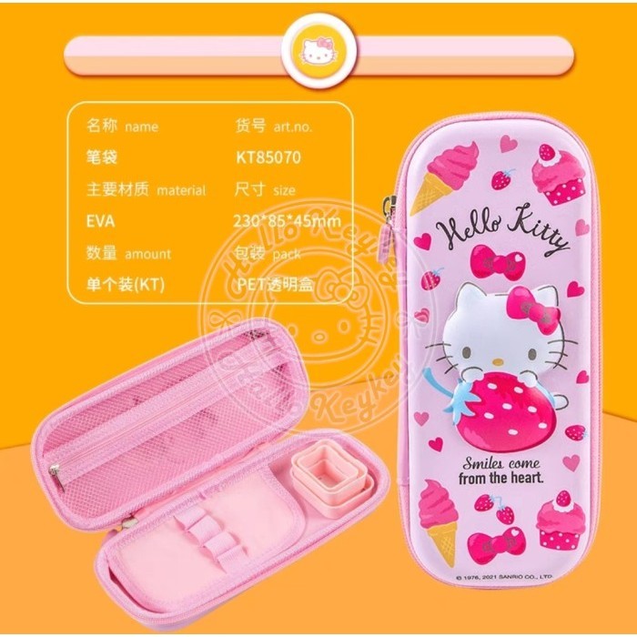 

pencil case tempat pensil 3d hardcase hello kitty cinnamoroll - hello kitty