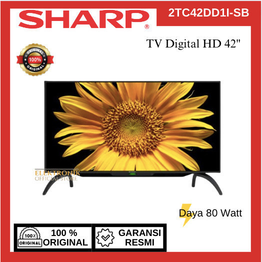 SHARP LED TV DIGITAL TV FULL HD 2T-C42DD1-SB 42INCH/2T-C42DD1-SB/2T C42DD1-SB/TV DIGITAL LED/SHARP LED DIGITAL/SHARP TV MURAH/SHARP TV DIGITAL/SHARP MURAH ORIGINAL BERGARANSI