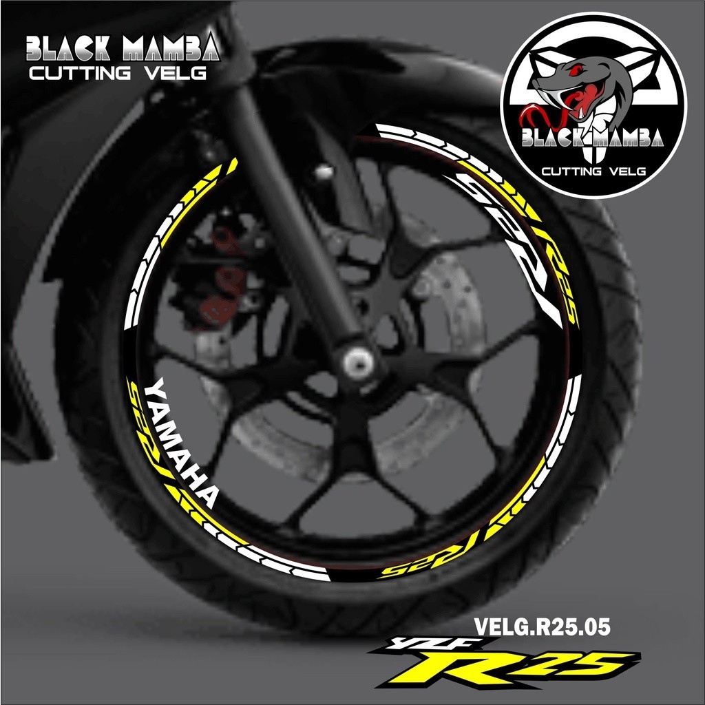 COD) CUTTING STICKER VELG R25 - STIKER LIS LIST VARIASI BAN/VELG YAMAHA R25 05