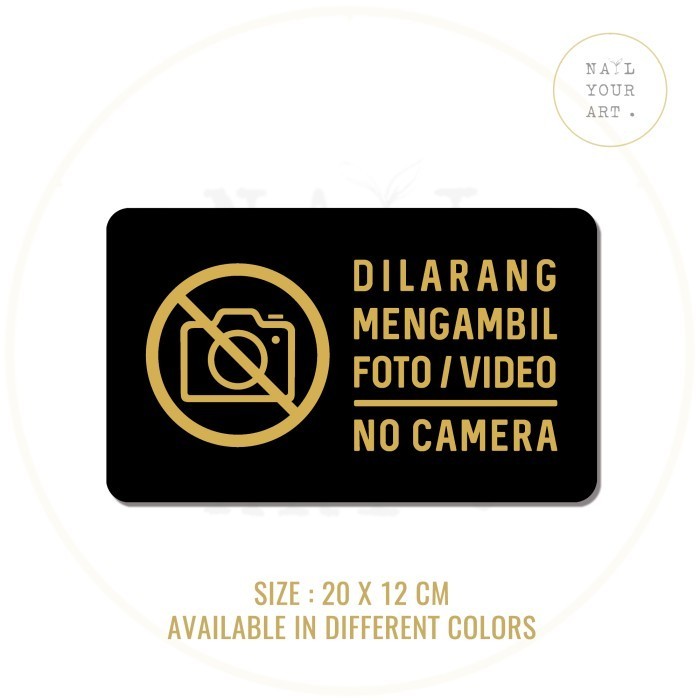 

Promo Terbatas- SIGN AKRILIK - DILARANG MENGAMBIL FOTO / VIDEO - NO CAMERA - HITAM EMAS
