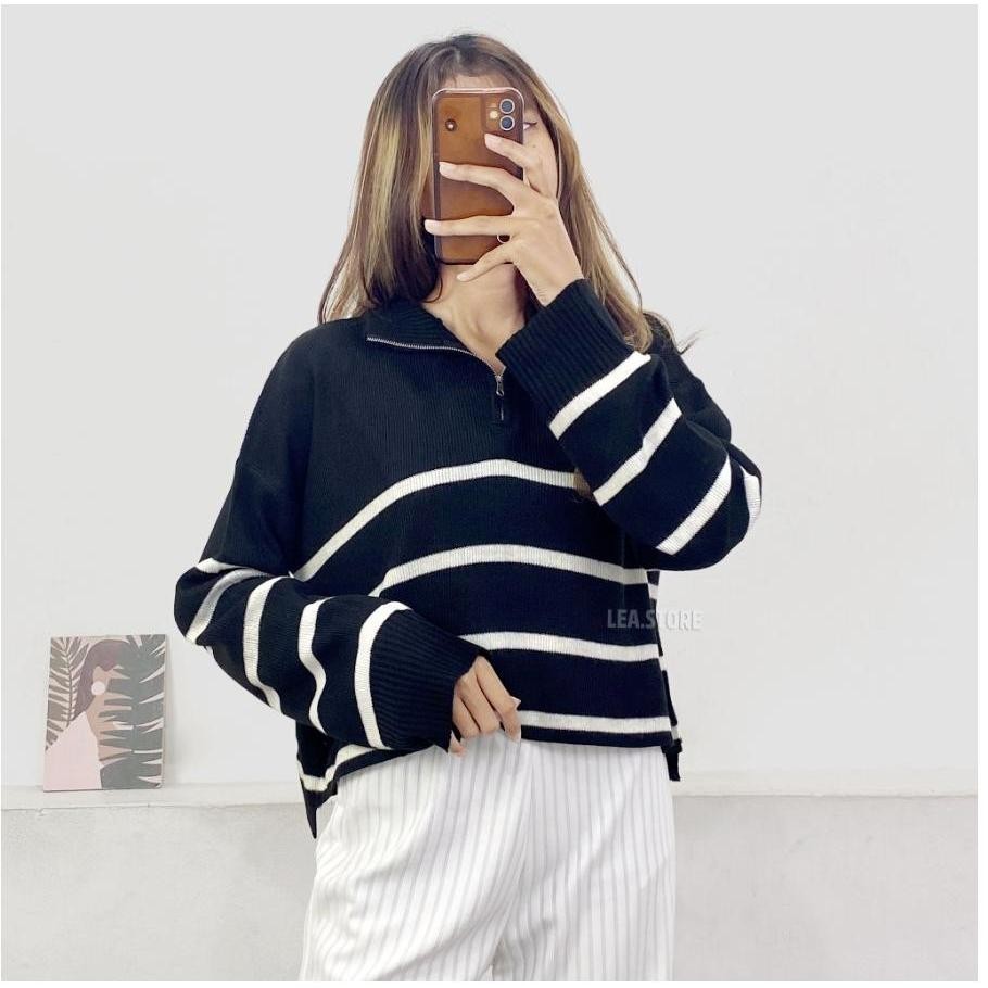 SET Blaster Turtleneck Rajut Resleting  Haru X Jooly Up Cargo