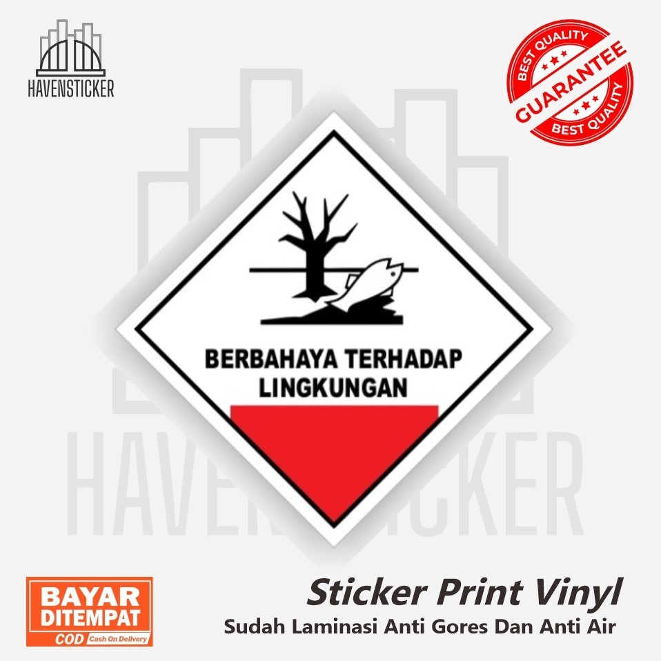 

STIKER VINYL PRINT SIMBOL LABEL K3 LIMBAH B3 HAZMAT BERBAHAYA TERHADAP LINGKUNGAN
