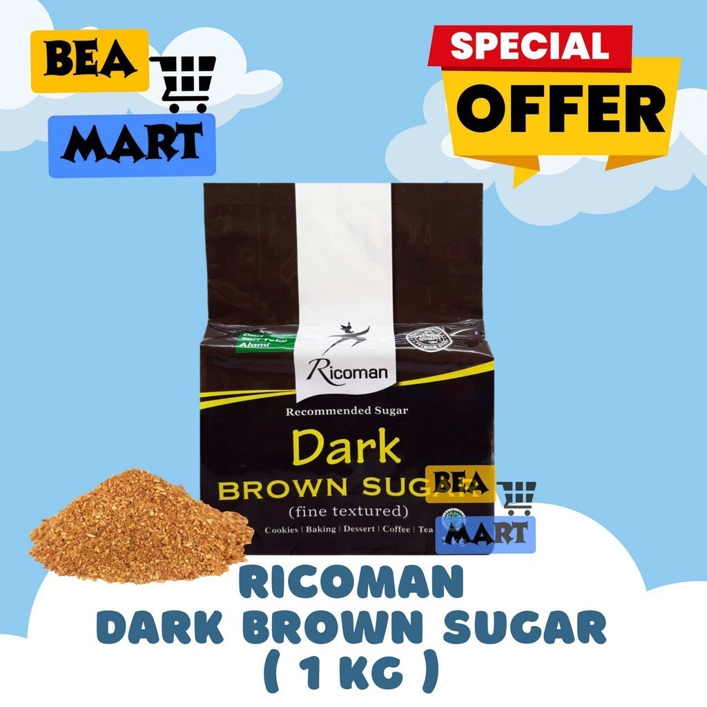 

Ricoman Dark Brown Sugar 1kg | Gula Aren Gula Merah Bubuk 1 kg