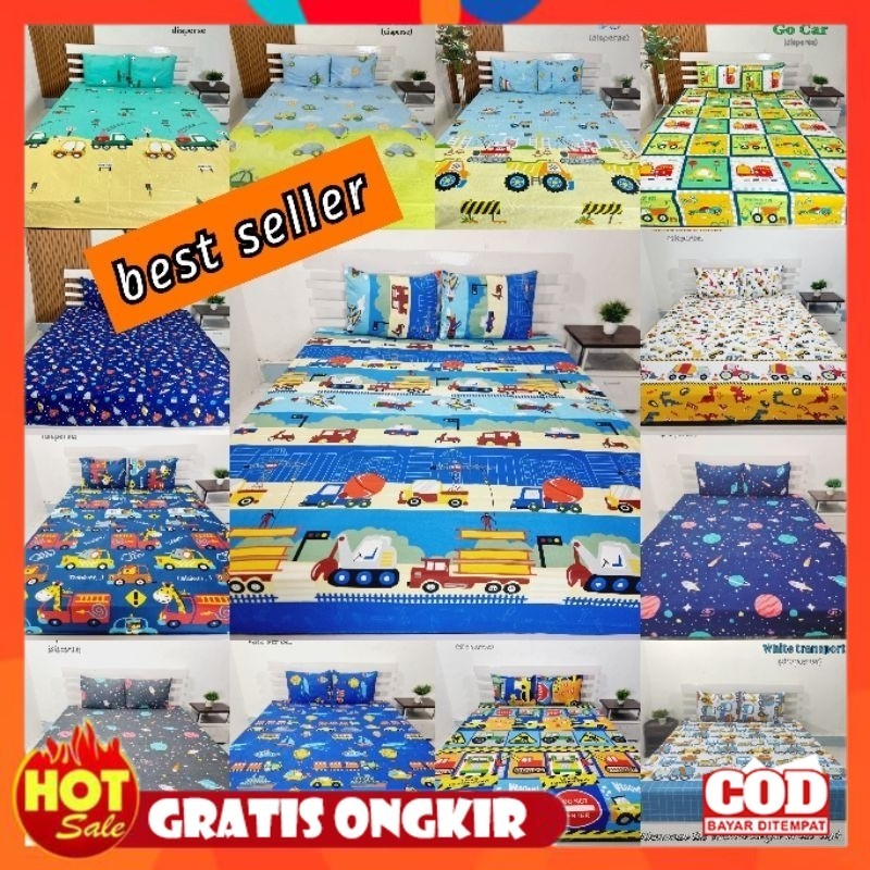 KAIN HALUS ADEM LEMBUT TEBAL / Sprei Motif mobil, Planet, antariksa,transportasi,anak cowok