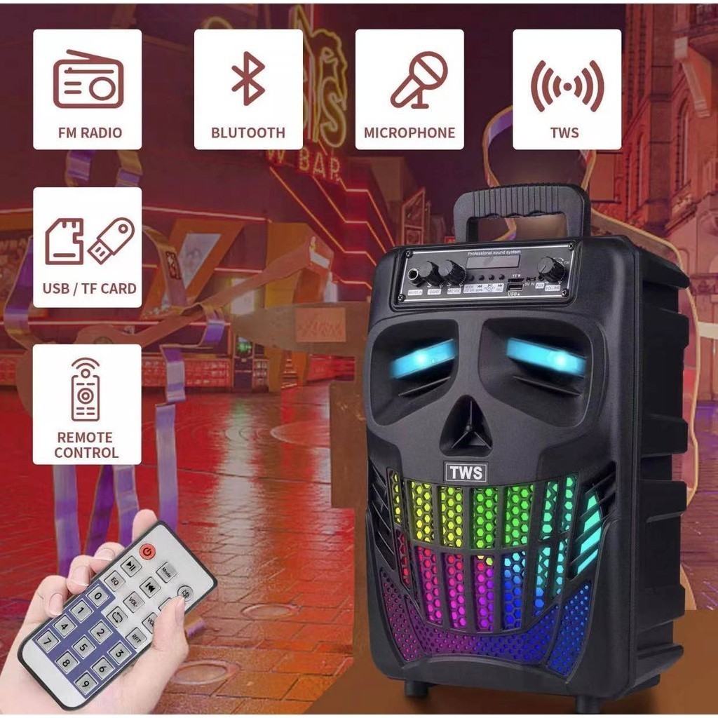 BIG PROMO SPEAKER BLUETOOTH FULL BASS 8,8 INCH SPEAKER NIRKABEL BLUETOOTH PORTABEL KIMISO QS-7801