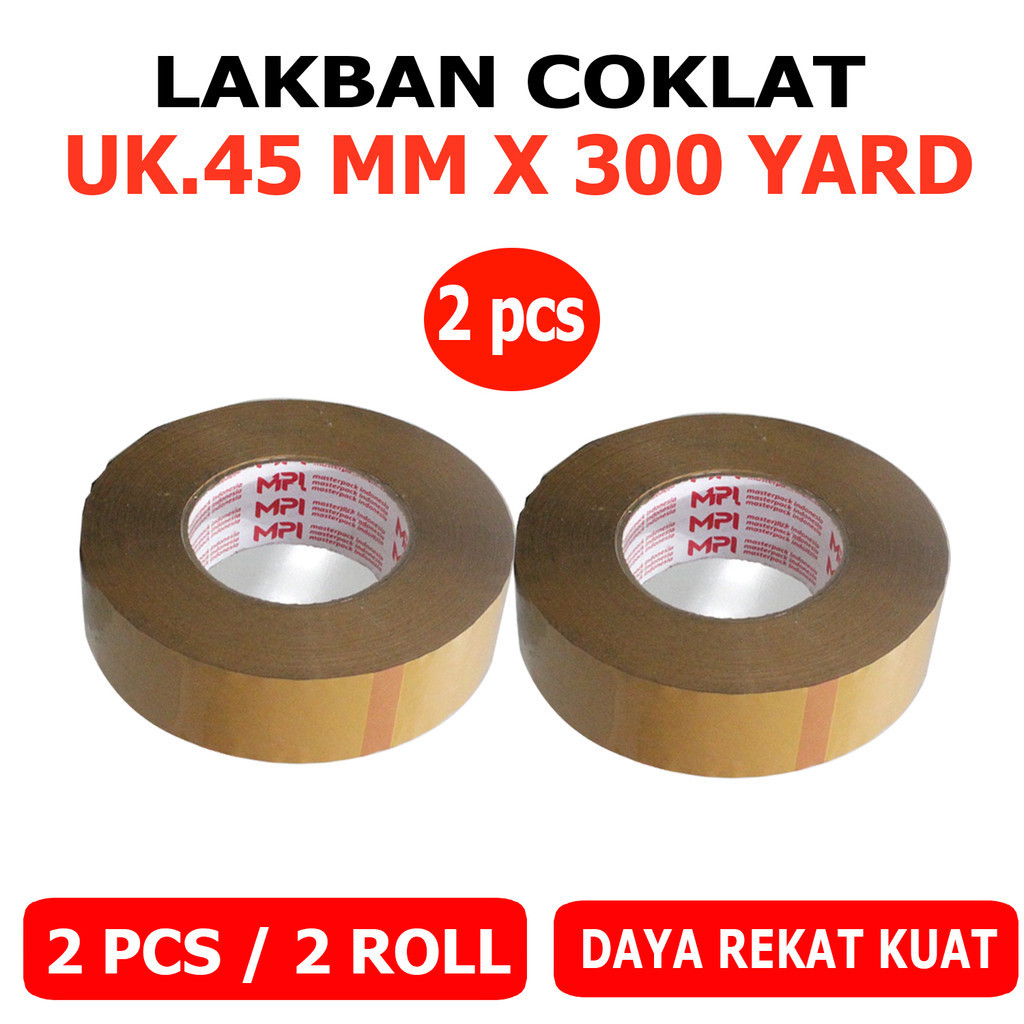 

[ 2 PCS ] Lakban Coklat JUMBO MPI 45 mm x 300 yard - Lakban Untuk Packing - SUPER MURAH