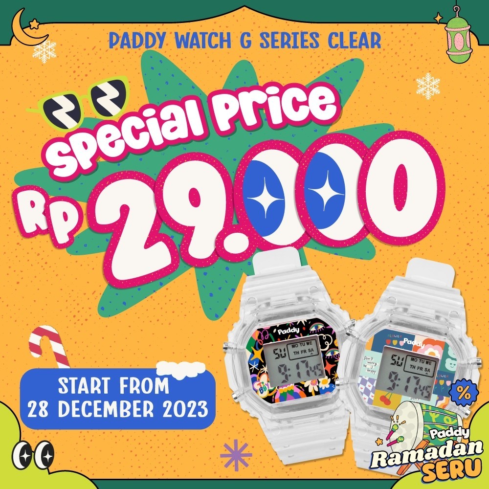PRODUK TERBARU # Paddywatch G Series Clear - Jam Tangan Rubber Digital Custom Gambar