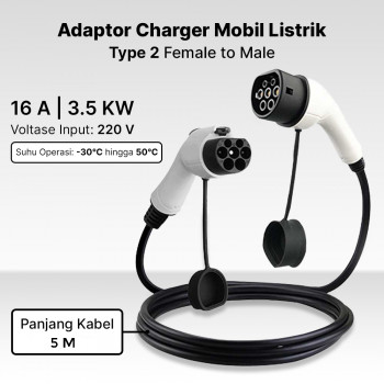 SHEN JIA Adaptor Charger SPKLU Mobil Listrik Type 2 Female to Male 5M 16A 3.5kW - M4-11