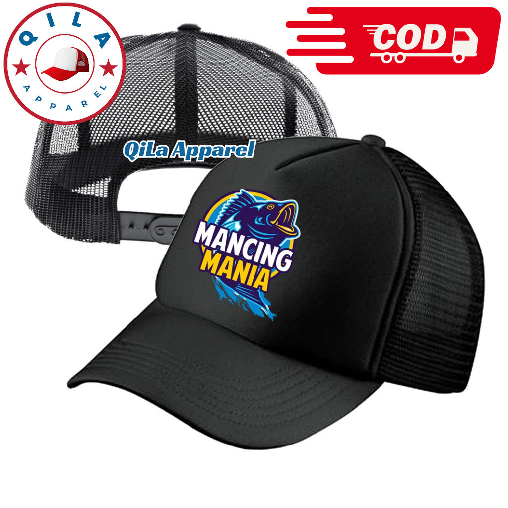 QiLa Apparel Topi Trucker MANCING MANIA - Topi Distro MANCING MANIA Logo - Topi MANCING MANIA Premiu