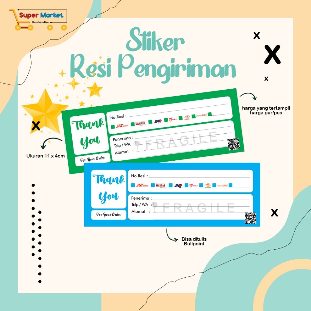 

Promo Stiker Resi 1PCS / Sticker Label Resi / Label Nomor Resi Pengiriman