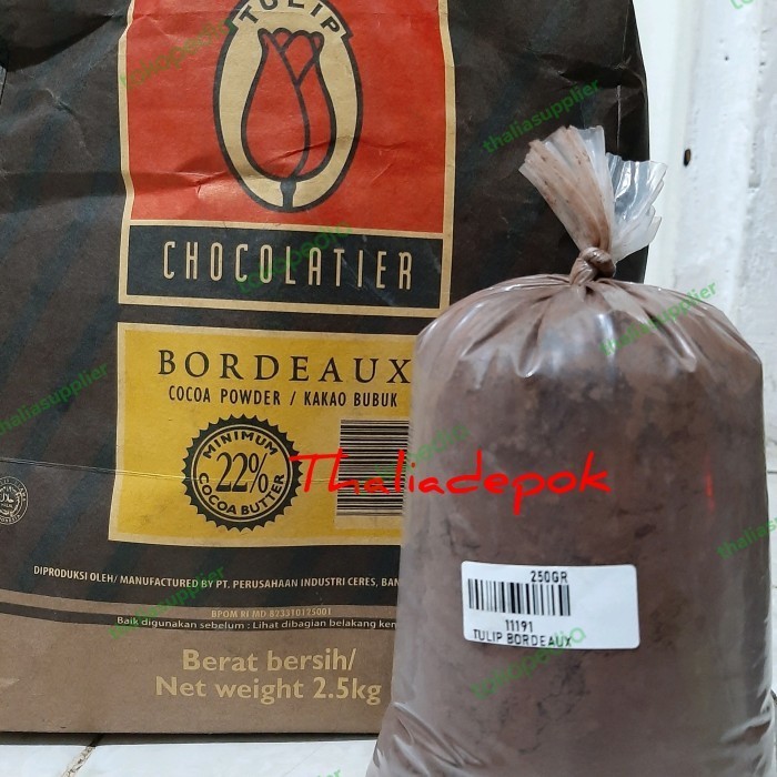 

Tfren99 TULIP BOURDEUX COKLAT BUBUK 250GR ECER, CAMPURAN ADONAN, TOPPING DLL