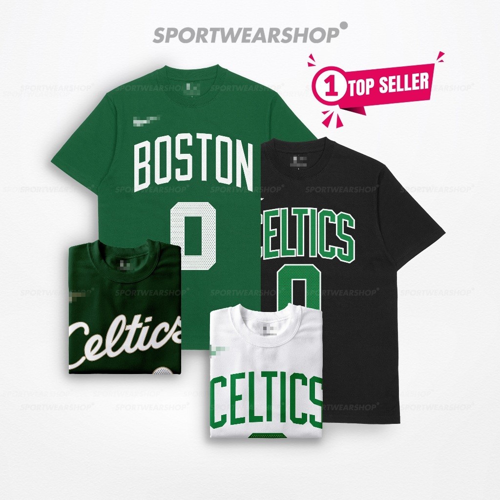 Baju Basket Boston Celtics No 0 Jayson Tatum Kaos NBA Tshirt Jersey Basketball T shirt Olahraga Pria