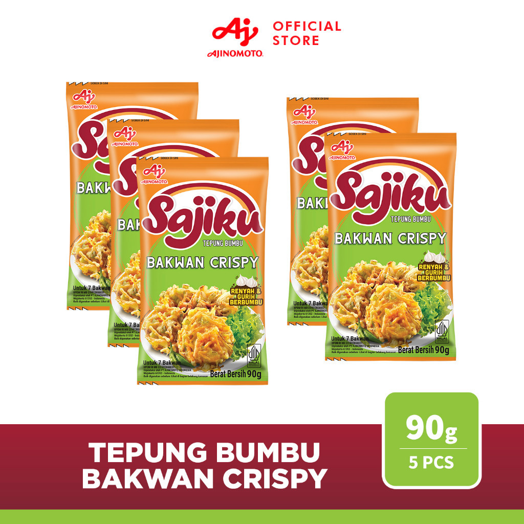 

SAJIKU® Tepung bumbu Bakwan Crispy Sachet 90g (5 pcs)