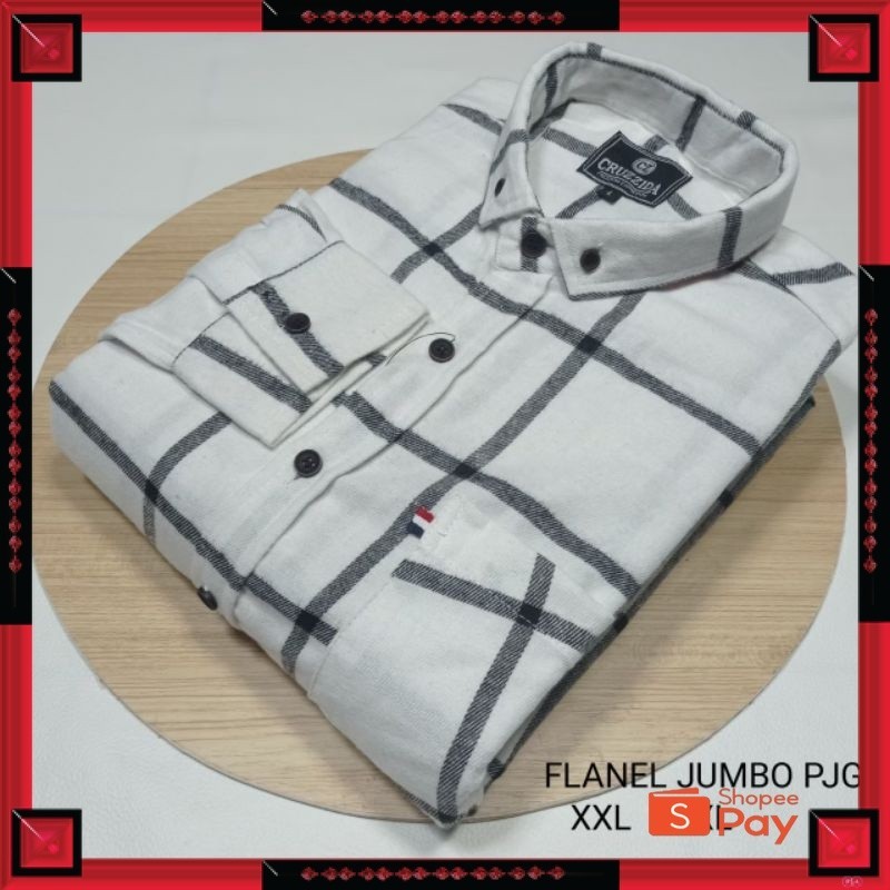 KAIN ADEM LEMBUT HALUS TEBAL / KEMEJA  FLANEL PRIA SIZE JUMBO XXL XXXL LENGAN PANJANG  MOTIF KOTAK H