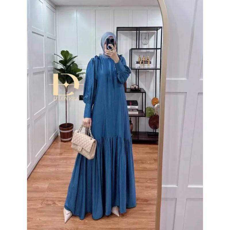 RAUDOH dress - SHELLA SAUKI // GAMIS KRINGKEL AIRFLOW PREMIUM | FASHION MUSLIM SYARI | GAMIS JUMBO L