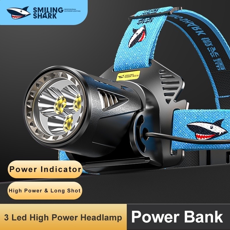 Smiling Shark/senter Tangan Super Terang/senter Led Terang/senter Di Kepala Led Super Terang/senter 