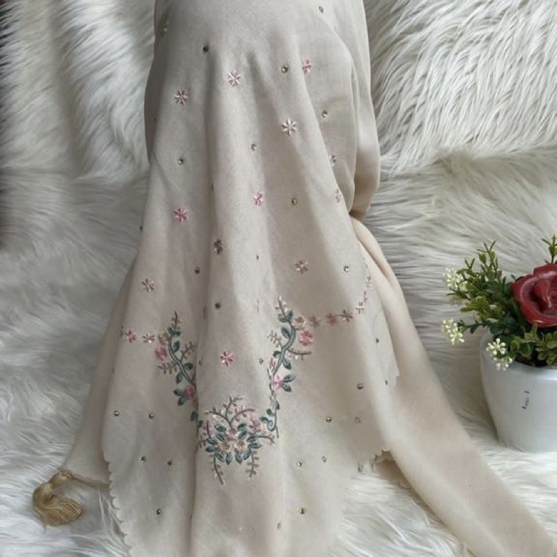 Terlaris ~Kerudung Segi Empat Bordir Sulam R139 Hijab Elegan  Hijab Laris Premium Hijab Terbaru Hija