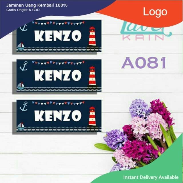 

Label stiker nama baju anak sekolah lucu tas sepatu kain souvenir mainan