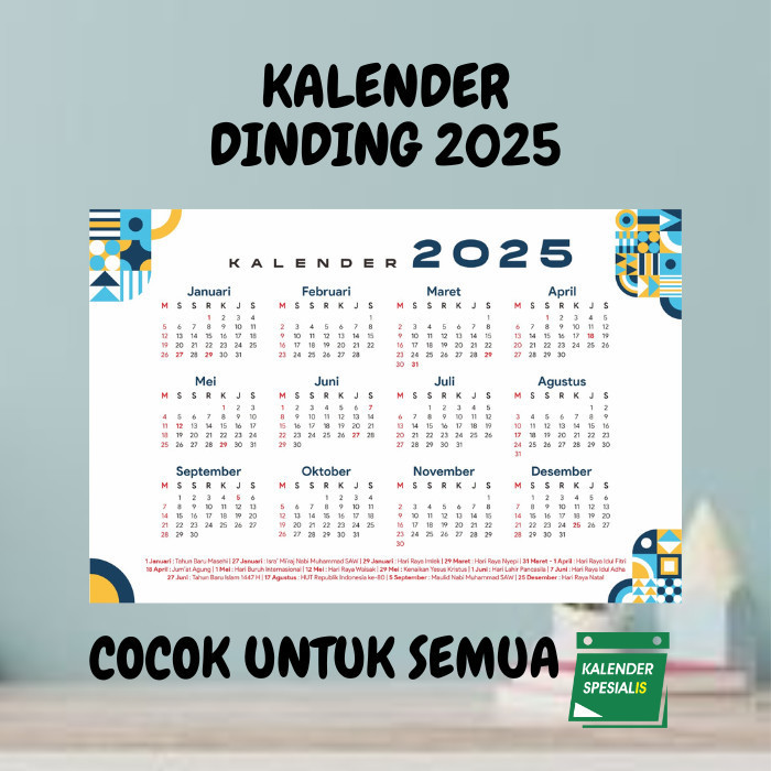 

KALENDER 2025 UKURAN A5 - KALENDER PLANNER - KALENDER MEJA - KALENDER POSTER