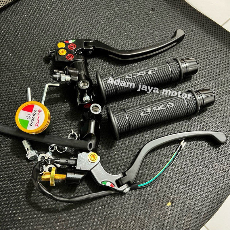 PAKET MASTER REM MODEL IZUMI ORIGINAL 100% + HANDGRIP RCB HG55 ORIGINAL 100% + JALU STANG FULL CNC U