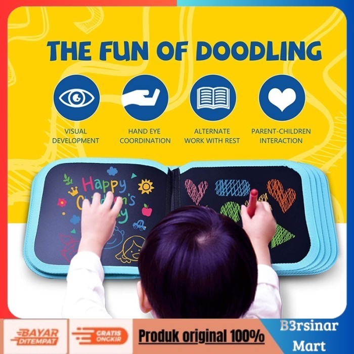 

[KUALITAS TERBAIK] Mainan Edukasi Anak Perempuan Laki Laki Buku Menggambar Bisa Dihapus - Motif Zoo