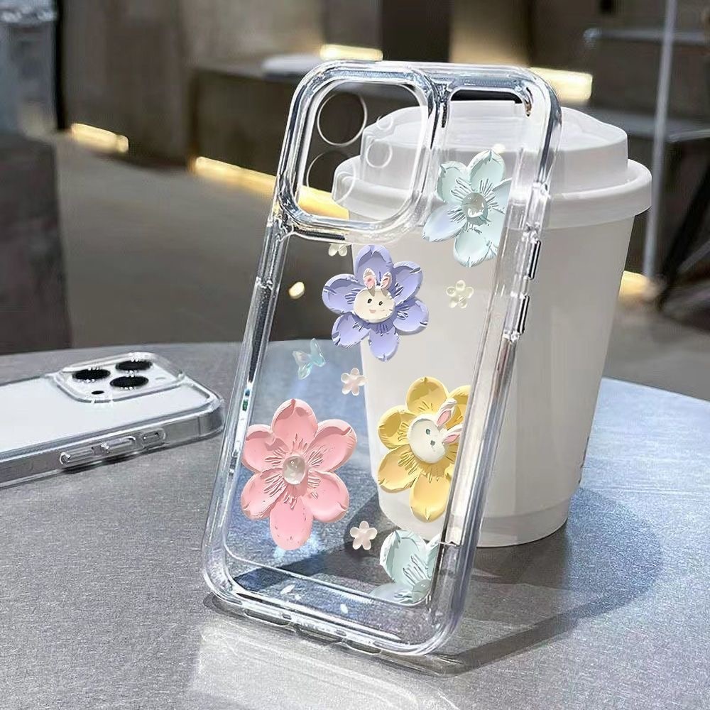 bunga seni asli Flower Case Hp iPhone 16 16e 16 Plus Pro Max 17 Air Pro Max 11 Pro 11Pro Max IP 14 I