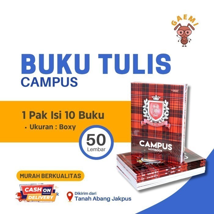 

✨LARIS✨ -Buku Tulis Campus Isi 50Lbr (1pak isi 10pcs) Termurah dan Berkualitas!