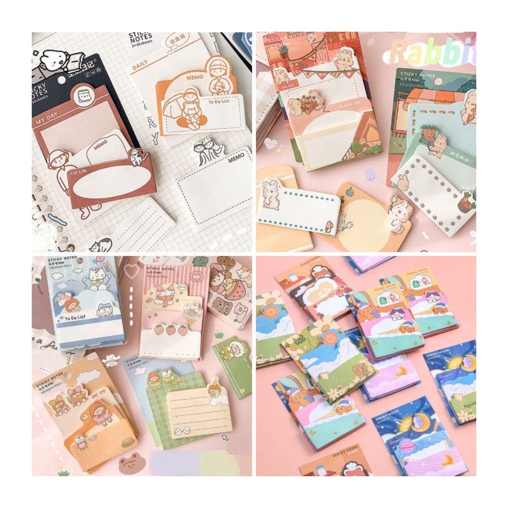 

HFM Sticky notes 3in1 set daily happy karakter