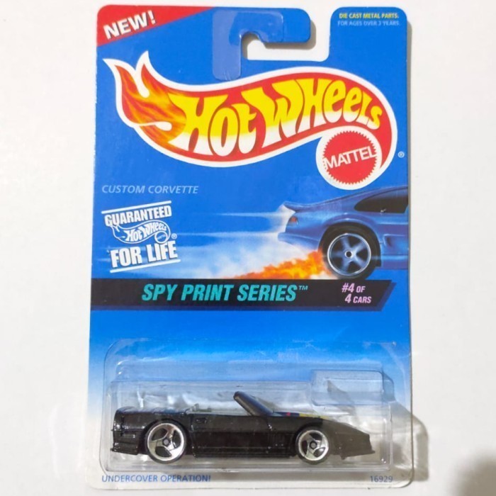 Hotwheels Custom Corvette Convertible hitam1997 ban 3SP