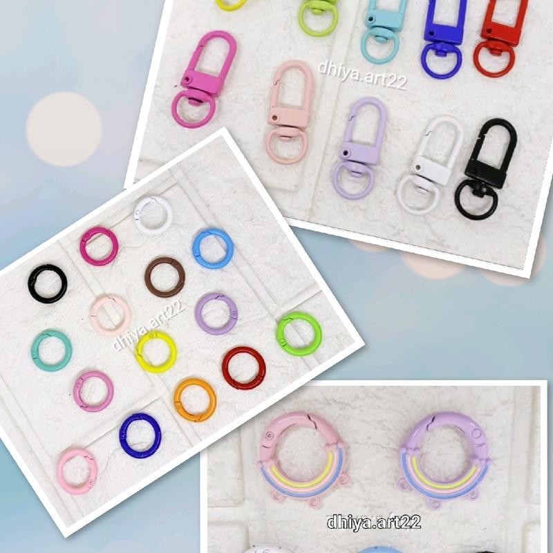 (1pcs) Ring Premium Pelangi / gantungan tas Warna / Kokot besi bulat