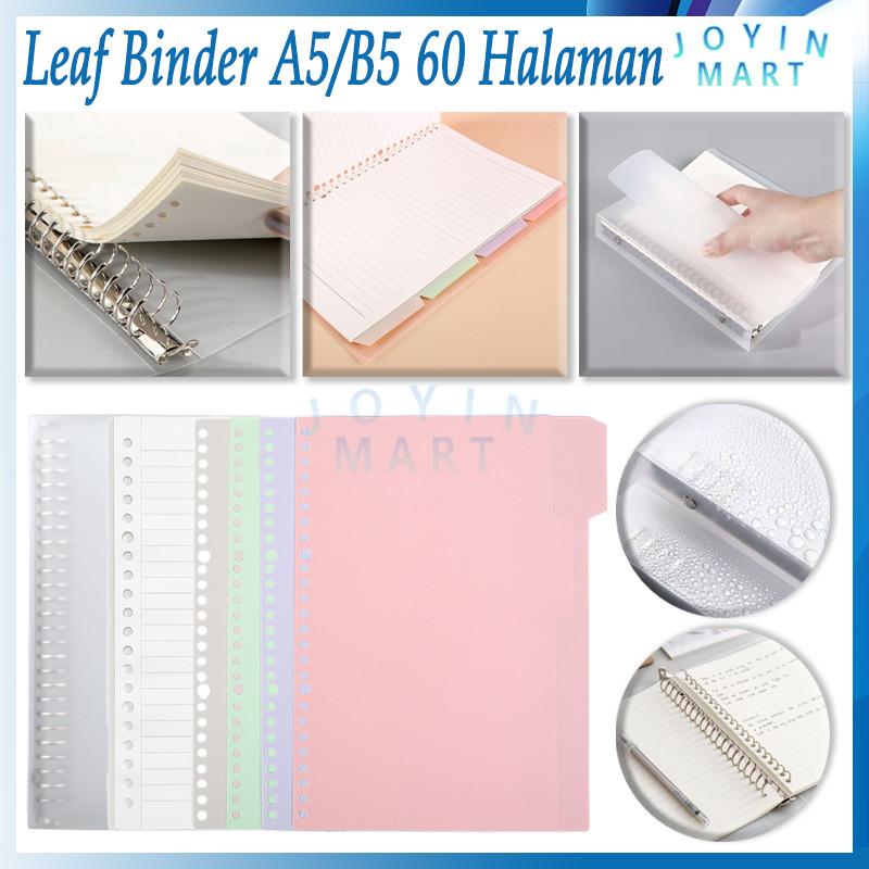 

Simple Style Spiral Notebook/Binder A5 20 Ring Loose Leaf Bahan Plastik/Leaf Binder A5/B5 60 Halaman/Binder B5 Transparan 26 Ring Buku Catatan Binder Clip