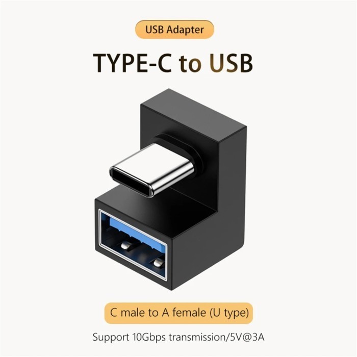Colokan Type C ke Port USB 3.0 Model U Shape High Speed Adapter
