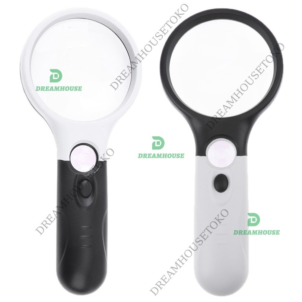 

Membaca Magnifying Glass Kaca Pembesar LED 2in1 Magnifier Dengan Lampu 3 LED