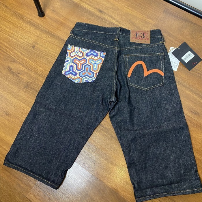 Evisu Shorts Jeans Jorts Selvedge Denim No.3 Lot 2000S Seagull Pocket