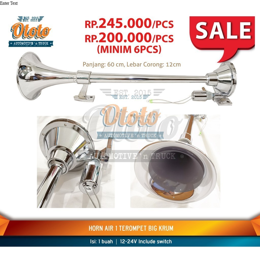 Horn Air 1 Terompet BIG KRUM - Klakson Angin Tabung Besar