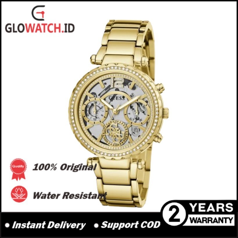 [Promo] Jam Tangan Wanita Guess GW0403L2 Solstice Gold Tone Case Gold Tone Stainless Steel Original 