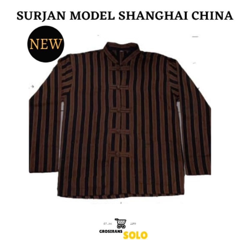 LURIK Baju Surjan Pria Model Shanghai-Baju Adat Ja