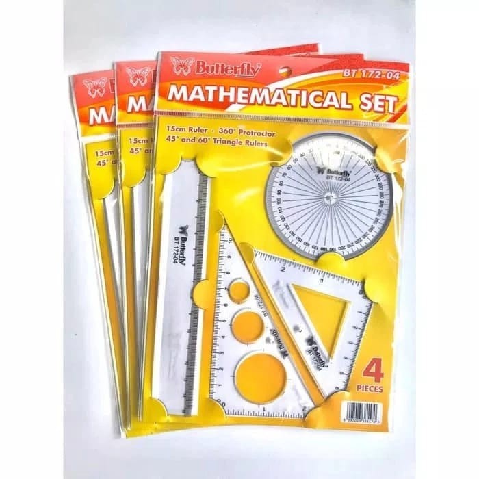 

BT172-04 Penggaris Matematika 360 Set Garisan Segitiga Butterfly