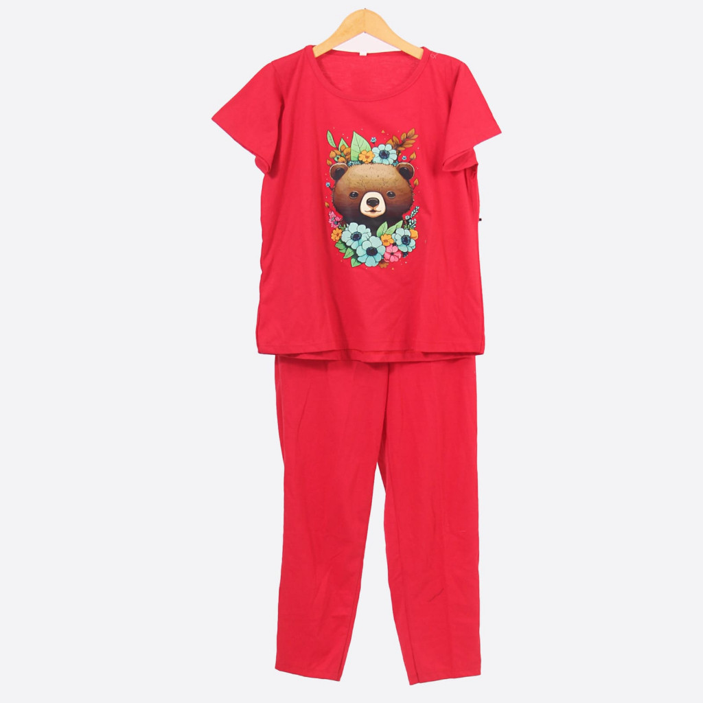 Playhouse Baju Tidur Anak Perempuan Lengan Pendek Celana Panjang Piyama Bahan Katun Umur 5-12 Tahun