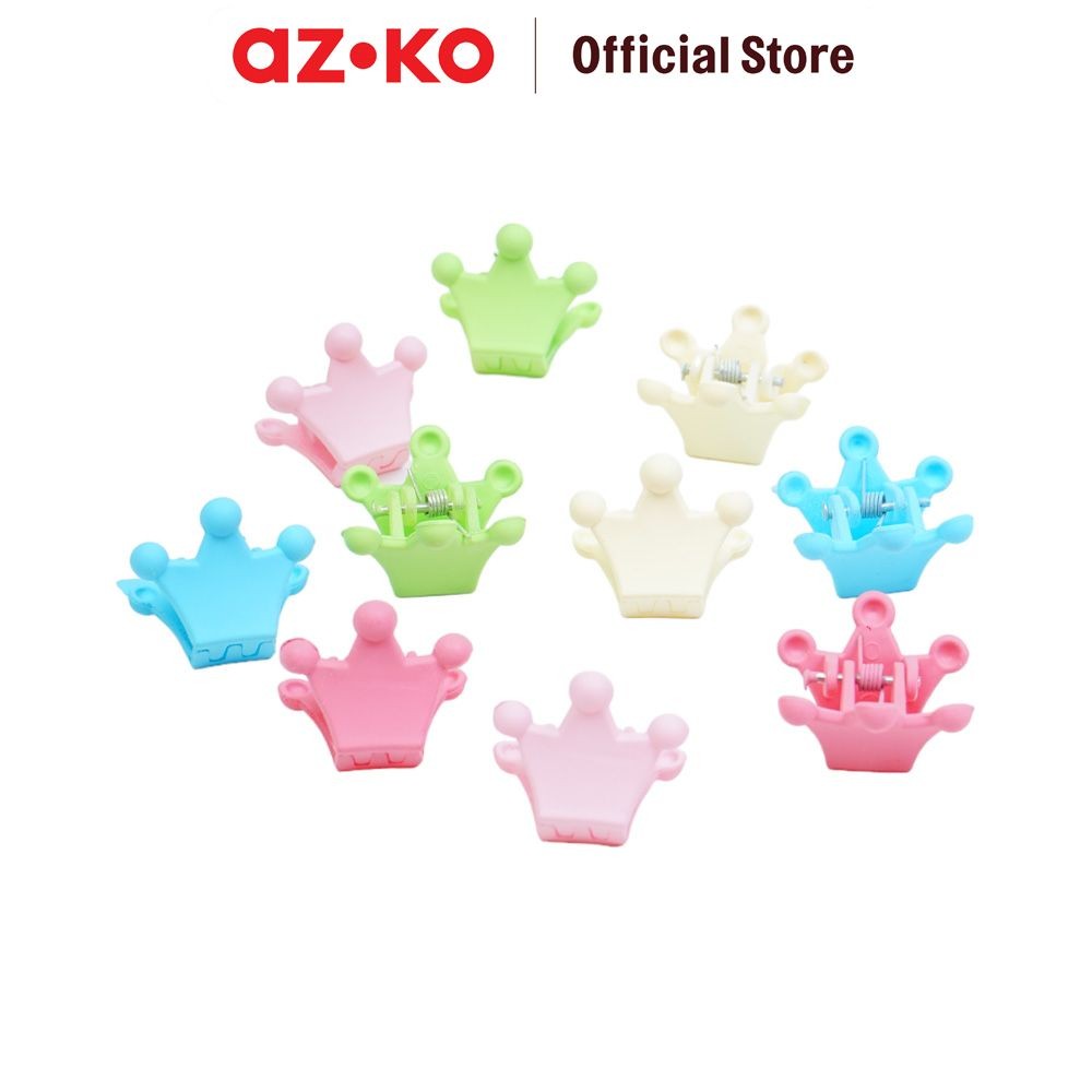 AZKO Ataru Set 10 Pcs Jepit Rambut Anak Crown Rainbow hair clip aksesoris jepitan cewek penjepit hia