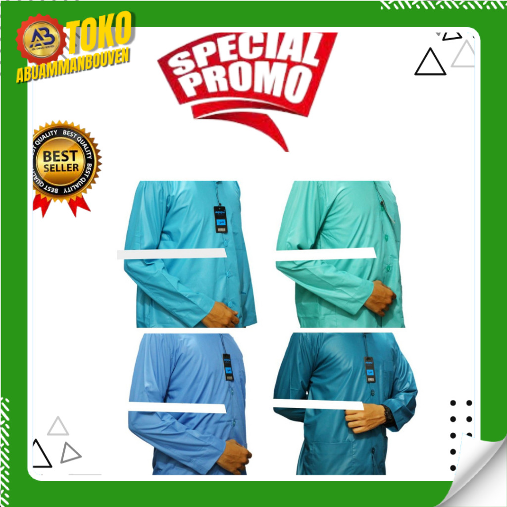 baju koko muslim ammu amu putih polos