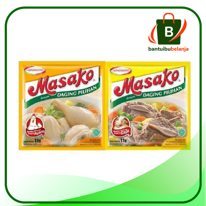 

MASAKO Bumbu Kaldu Rasa Ayam/Sapi per Sachet 9 gram