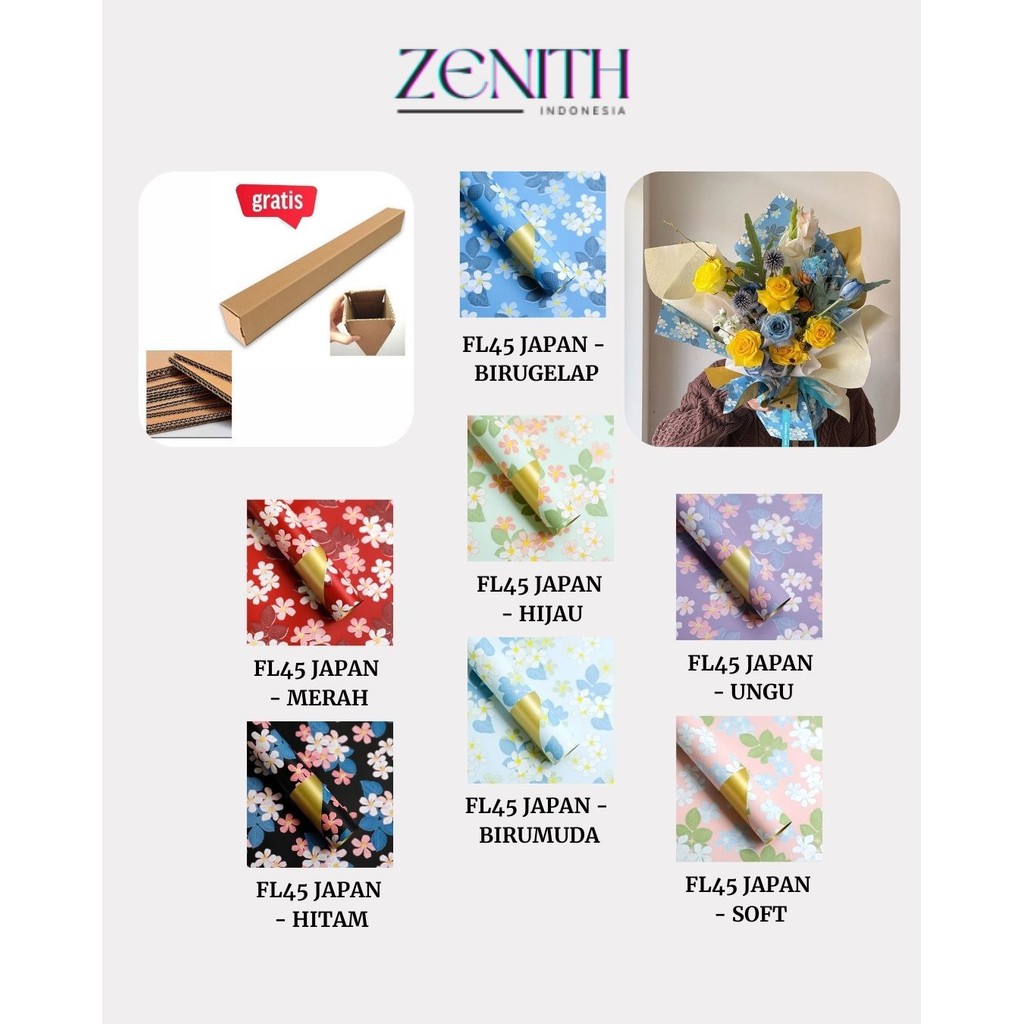 

Zenith - FL45 JAPAN Kertas Bunga Paper Buket Motif Cellophane