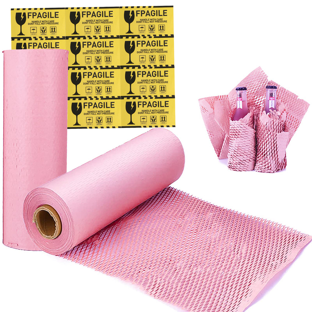 

SMVP Pink Multiple Widths 5m Wedding Christmas Birthday Party Art Craft Materials Kraft Wrapping Paper Roll Diy Decorative