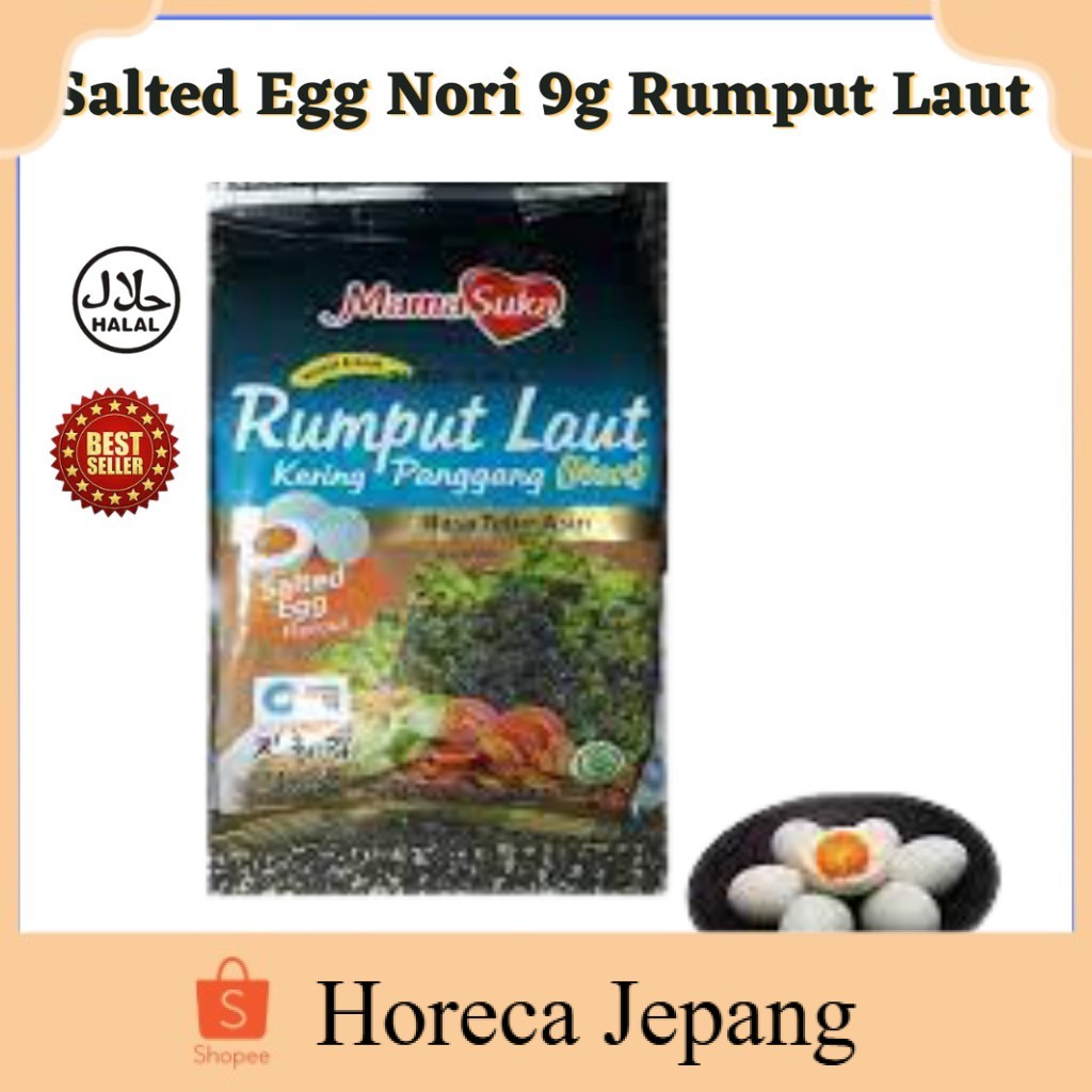 

Mamasuka Rumput Laut Panggang Nori Rasa Egg Salted 4,5g/ Nori Rumput Laut/ Nori Egg Salted