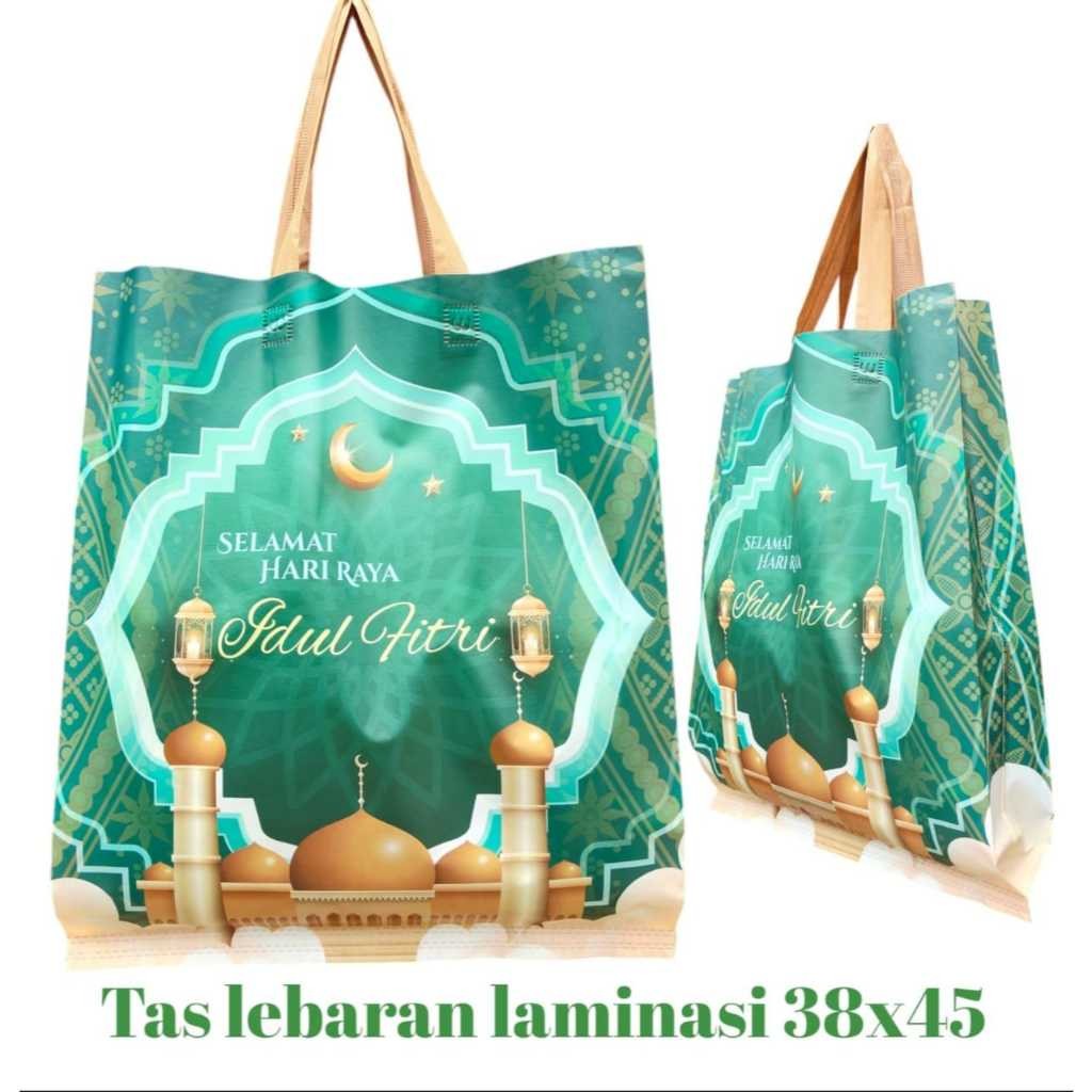 

[ HARGA SPESIAL ] (Perlusin) Tas Lebaran Idul Fitri Laminasi 38x45 / Tas Hampers Lebaran