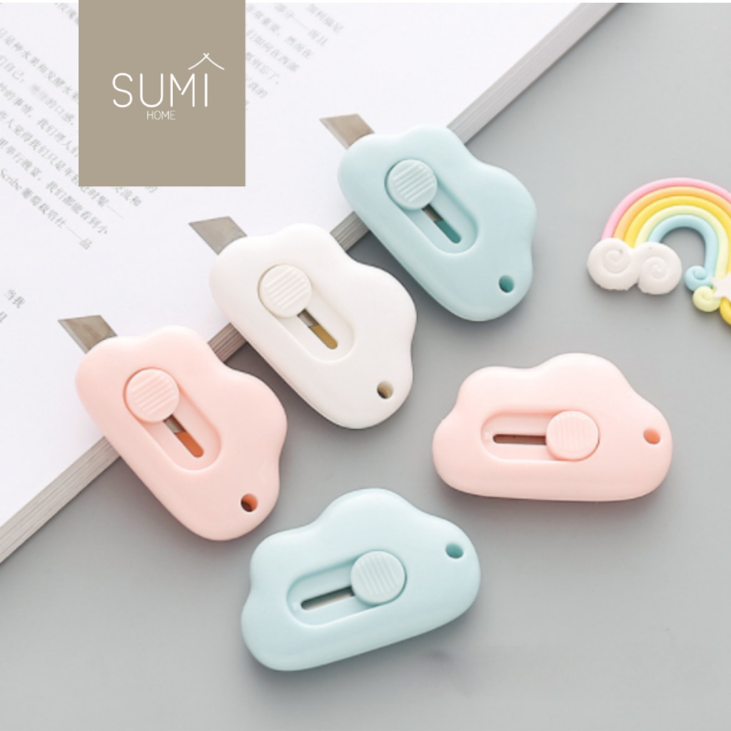 

【 SUMI 】 Cutter Mini Bentuk Awan Lucu Pisau Kecil Pemotong Kertas Portable Pisau Pemotong Mini Lucu